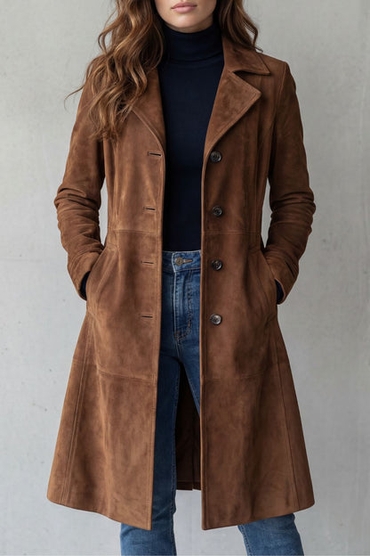Liana – Vintage Suede Long Coat