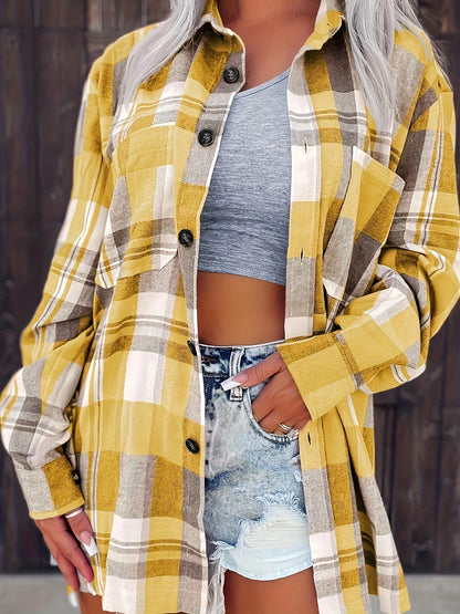 Herine - Gingham Long Sleeve Summer Shirt