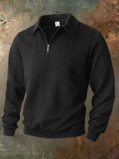 Craig – Cable Knit Half-Zip Sweater