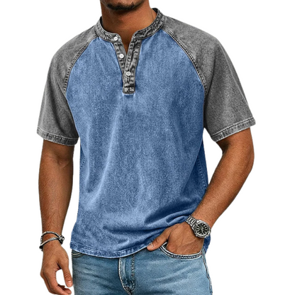 Tim - Vintage Two-Tone Henley Shirt