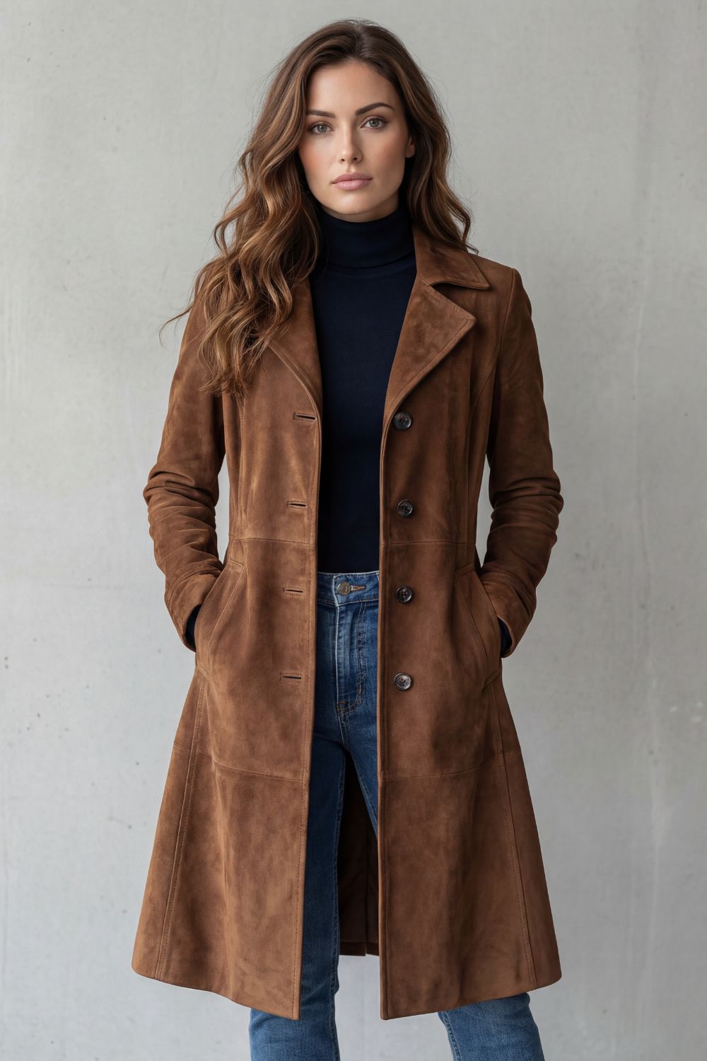 Liana – Vintage Suede Long Coat