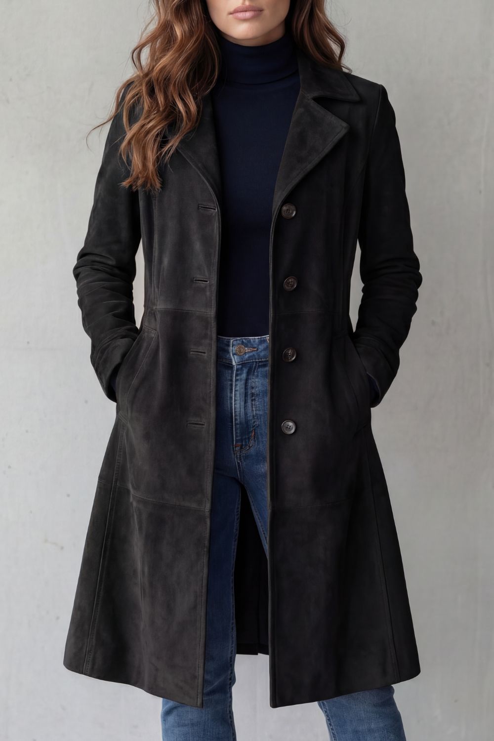 Liana – Vintage Suede Long Coat