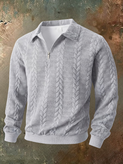 Craig – Cable Knit Half-Zip Sweater
