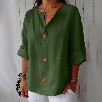 Nara – Relaxed Linen Blouse for Timeless Elegance