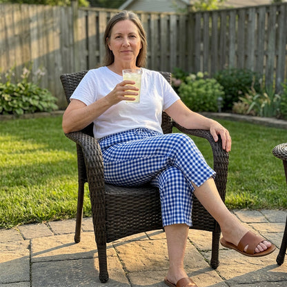 Jessy - Relaxed Summer Plaid Capri Pants