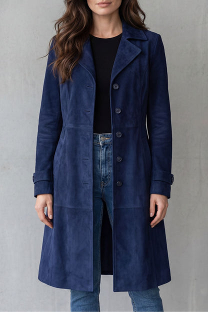 Liana – Vintage Suede Long Coat
