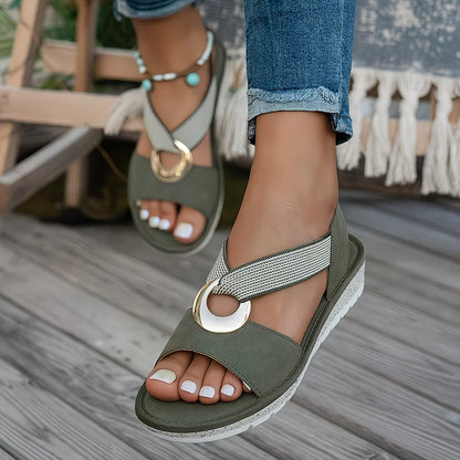 Marlene - Flat Sandals With Metal Buckle