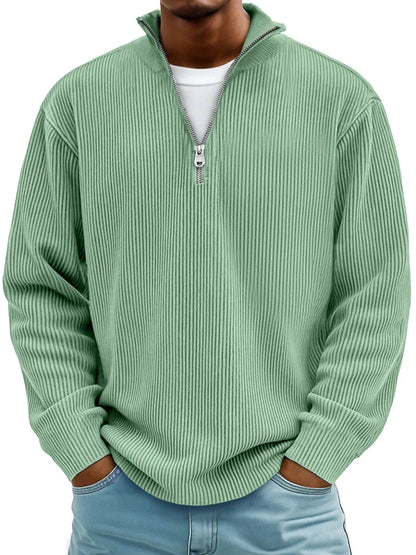 Grayson - Ribbed Zip-Collar Sweater