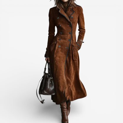 Amarah – Long Suede Trench Coat