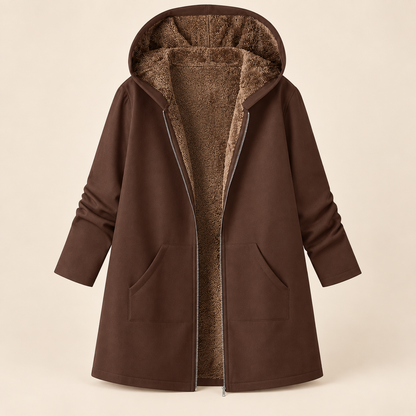 Lyra – Cozy Sherpa-Lined Hooded Coat