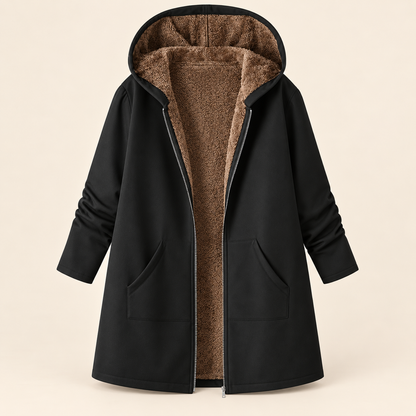 Lyra – Cozy Sherpa-Lined Hooded Coat