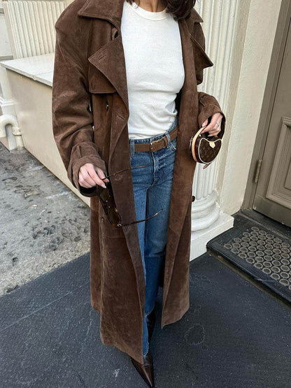 Arizonia – Elegant Suede Trenchcoat