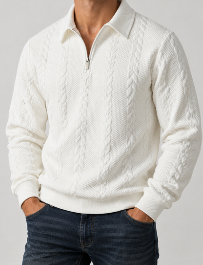 Craig – Cable Knit Half-Zip Sweater
