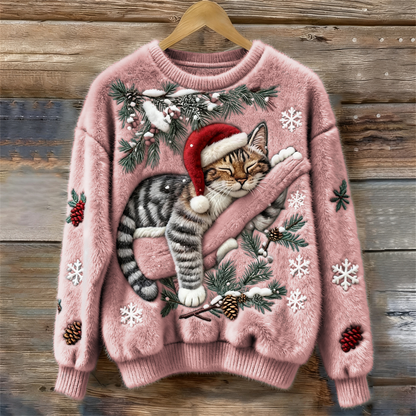 Maela – Cozy Christmas Sweater with Kitten