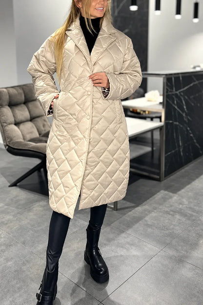 Sydney – Quilted Leopard-Lined Coat