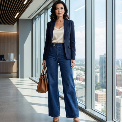 Aria - High-Waist Wide Leg Jeans