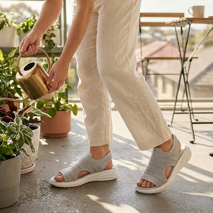 Zina - Breathable Knit Platform Sandals