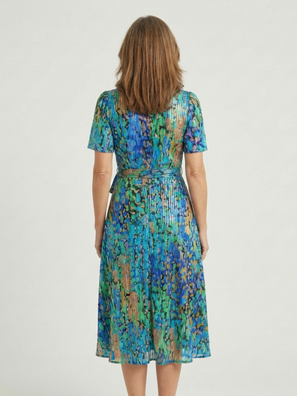 Zafrina | Abstract Pattern Midi Dress